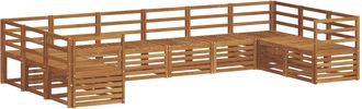 vidaXL Set Di Divani Da Esterno 10 Pz Naturale Vidaxl