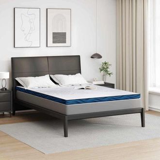 vidaXL Almohadillas Para Colch&oacute;n Blanco Y Azul 140 X 190 Cm Vidaxl