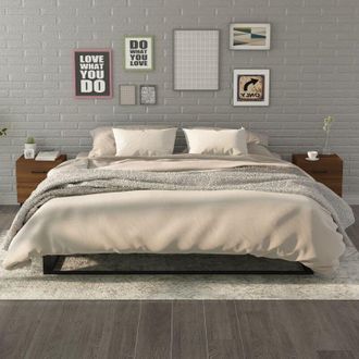 vidaXL Mesita De Noche 2 Unidades Roble Marr&oacute;n 40x35x47,5 Cm Vidaxl