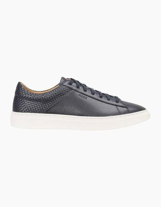 HUGO BOSS Mens BOSS Black Kieran Tenn Iwvpu Trainers 401 Dark Blue - Size: 11