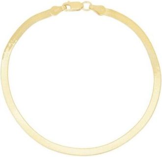 Tresorra 14K Yellow Gold Beveled Herringbone Chain Bracelet