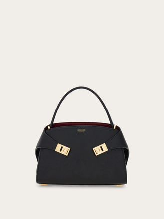 Ferragamo Women Hug soft bicolor handbag (XS) Black