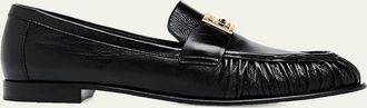 Fendi Baguette Ruched Leather Loafers