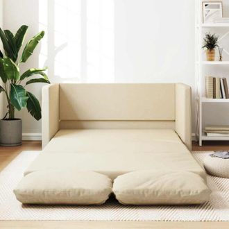 vidaXL Vidaxl - Sof&aacute; Cama De Suelo 2 En 1 Tela Crema 112x174x55 Cm