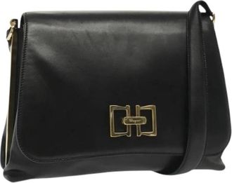 Ferragamo Pre-owned Leren Schoudertas - Dames - Vintage Schoudertas - Zwart - ONE Size - Leer - Vintage