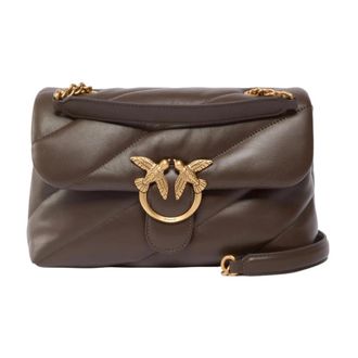 Pinko Love Classic Puff - Dames - Schoudertassen - Bruin - ONE Size - Leer - Tassen