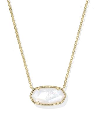 Kendra Scott Womens Elisa Statement Short Pendant Necklace In Gold Ivory Mother Of Pearl