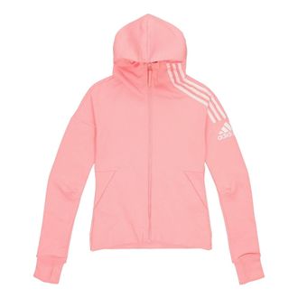 adidas (WMNS) adidas Letter Printing Hooded Jacket Pink FI6722