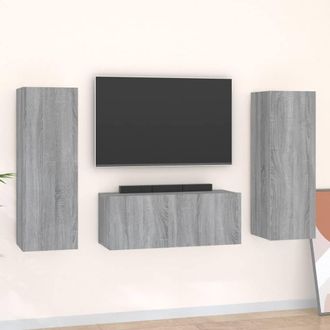 Berkfield Home 3 Piece TV Cabinet Set Grey Sonoma Engineered Wood