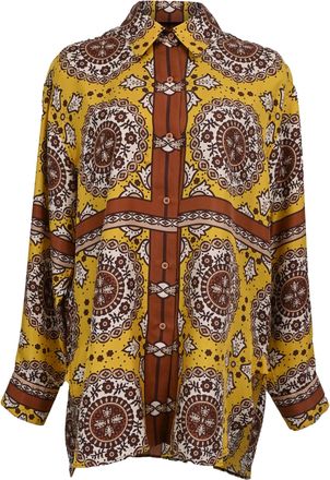 Nili Lotan Nili Lotan Printed Button Up Shirt in Multicolor Silk