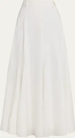 Brunello Cucinelli Techno Cotton Poplin Maxi Skirt