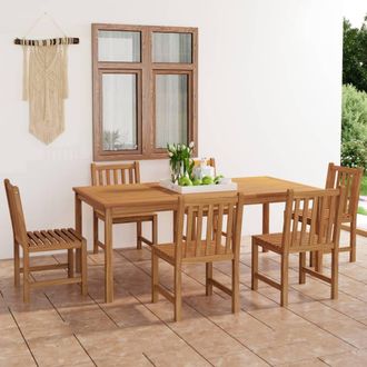 vidaXL Conjunto De Comedor De Jard&iacute;n De 7 Piezas, 200 X 100 Cm, Madera Maciza De Teca Vidaxl