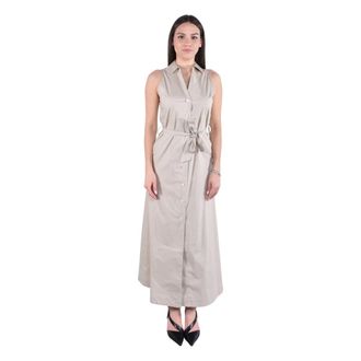 Woolrich Maxi Dresses, female, White, Size: M Buttoned Midi Dress