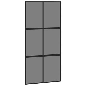 vidaXL Puerta Corredera Vidrio Templado Y Aluminio Negra 102,5x205 Cm Vidaxl