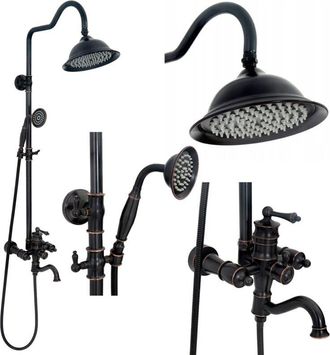 Rea Rea - Conjunto De Ducha Vintage Negro