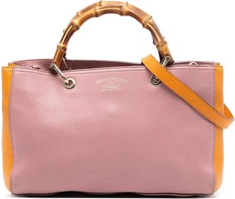 Gucci Pre-owned Handbags, female, Pink, Size: ONE SIZE Pre-owned Top Handle Leather Bag