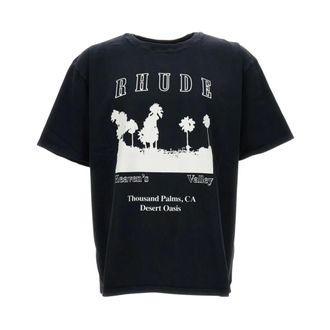 Rhude T-Shirts, male, Black, Size: XL Oversized Boxy T-Shirt