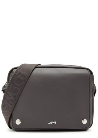 Loewe Logo Leather Cross-body bag - Grey - One Size