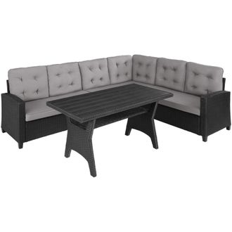TecTake Garden Furniture Set Catania in Black | Size: Large
