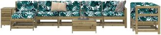 vidaXL Juego De Sof&aacute;s De Jard&iacute;n 10 Pzas Madera De Pino Impregnada Vidaxl