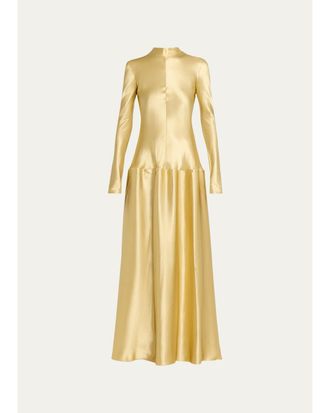 FFORME Mila Satin Drop-Waist Dress