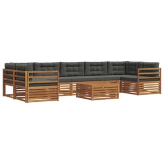 vidaXL Conjunto De Sof&aacute;s De Exterior 8 Uds. Natural Y Antracita Vidaxl