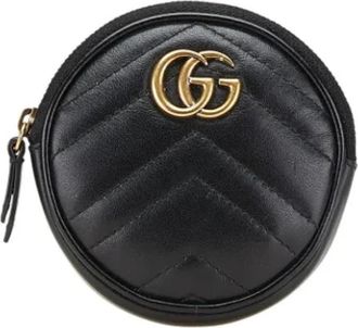 Gucci Pre-owned Leren Portemonnee - Dames - Vintage Accessoires - Zwart - ONE Size - Leer - Vintage