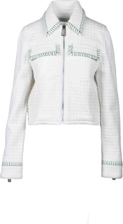Bottega Veneta buitenkleding - Dames - Zomerjassen - Wit - S - Katoen - Jassen
