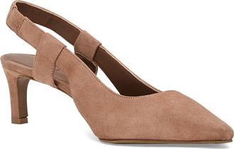 Aquatalia Charm Kitten Heel Waterproof Slingback Pump in Clay Suede at Nordstrom, Size 10.5
