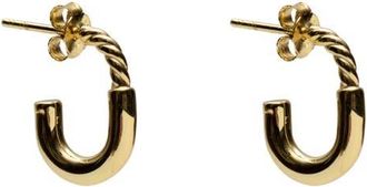 Argento Vivo Small Textured J-Shaped Hoop Earrings in Gold at Nordstrom