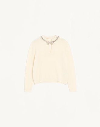 Valentino Maglia In Lana Ricamata Donna AVORIO XL