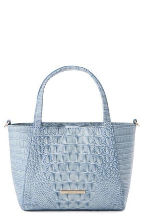 Brahmin Small Mona Croc Embossed Leather Top Handle Bag in Stonewash at Nordstrom