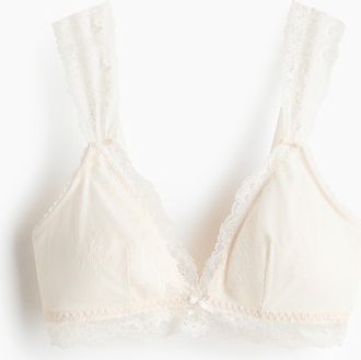 H&M Wattierter Soft-BH aus Spitze - White