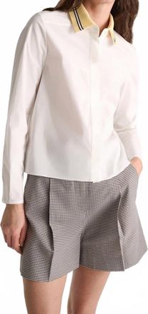 Dorothee Schumacher Poplin Power Blouse In White Lemon