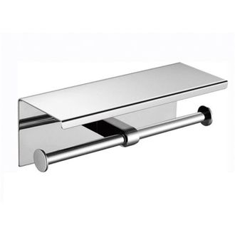 OEM Plateado - 27x11x10 Cm - Soporte Para Papel Higi&eacute;nico De Acero Inoxidable Con Soporte Para Smartphone, Capacidad Para 2 Rollos, Acero Inoxidable -crez