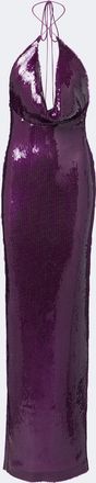 Retrof&ecirc;te Retrof&ecirc;te Gardenia sequined halterneck gown