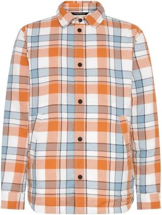 Knowledge Cotton Apparel Checked Loose Fit Padded Overshirt Hemd für Herren | grau