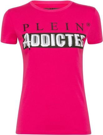 Philipp Plein T-shirt Ronde Hals SS Original - Dames - T-shirts - Roze - M - Katoen - Tops
