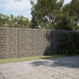 Berkfield Home Gabion Basket with Cover 1200x100x200 cm Galvanised Iron in Silver | Size: 1200 x 100 x 200 cm