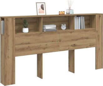 Berkfield Home Headboard Cabinet Artisian Oak 200x18.5x102.5 cm Engineered Wood in Brown