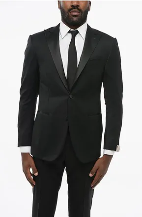 Corneliani Virgin Wool ACADEMY CERIMONIA Blazer With Peak Lapel size 56