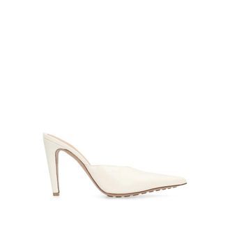 Bottega Veneta White Leather Womens Mules