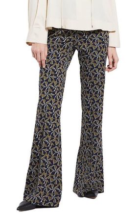 ottod'Ame Printed Flare Trousers in Blue at Nordstrom, Size 42 It