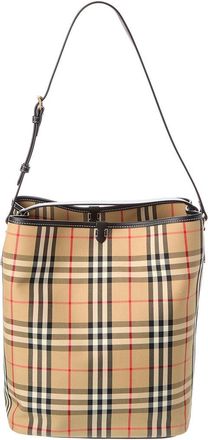 Burberry Check Canvas & Leather Tote
