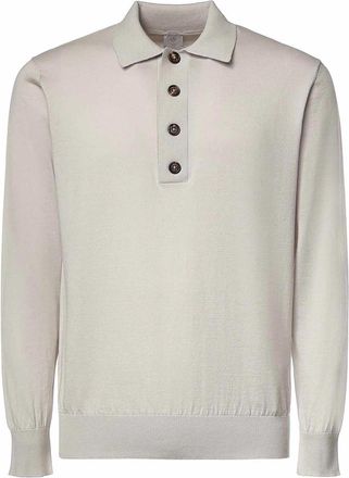 Eleventy Cotton And Cashmere Blend Polo Shirt