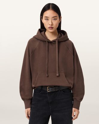 AllSaints Cotton Talon Underground Sequin Oversized Hoodie, Size: S