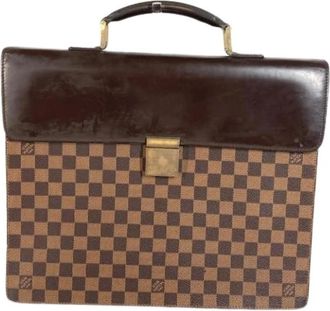 Louis Vuitton Pre-owned Damier Canvas Aktetas - Heren - Vintage Handtas - Bruin - ONE Size - Vintage