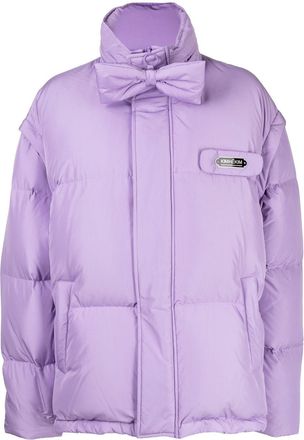 Kimhekim detachable-sleeve puffer jacket - women - Polyester/Polyester/Goose Down/Feather - 36 - Purple