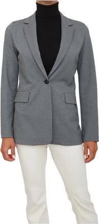 Marella Grijze Jersey Jas met Elastaan - Dames - Blazers - Grijs - XL - Jassen