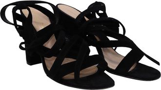 Gianvito Rossi Womens Suede Netley Mews Heeled Sandal (Authentic Pre-Loved)